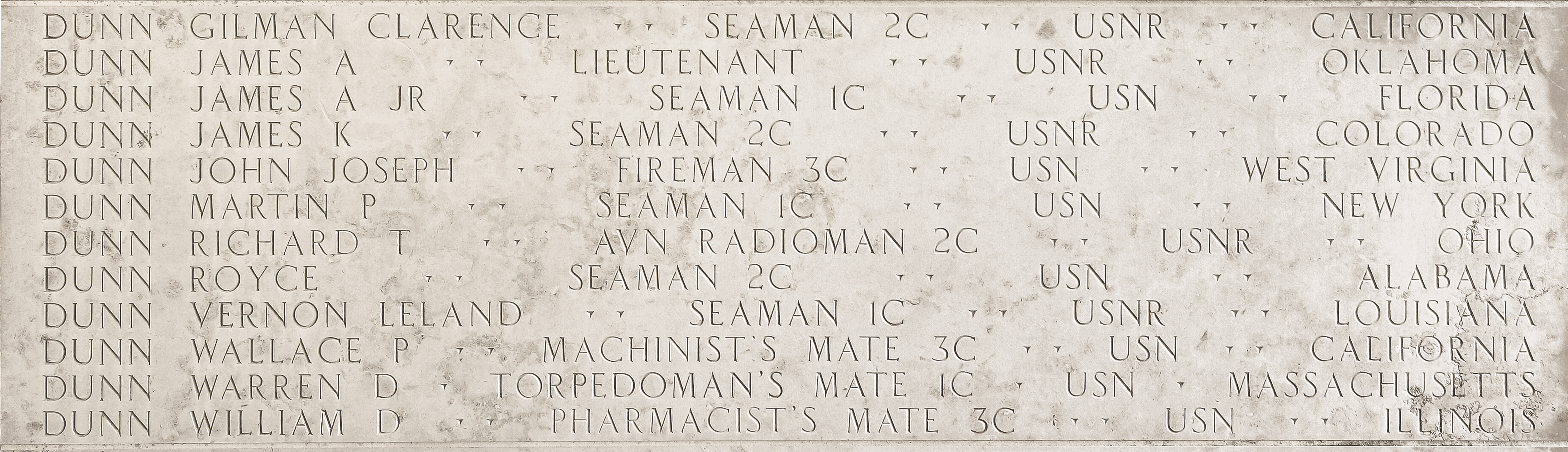 William D. Dunn, Pharmacist's Mate Third Class